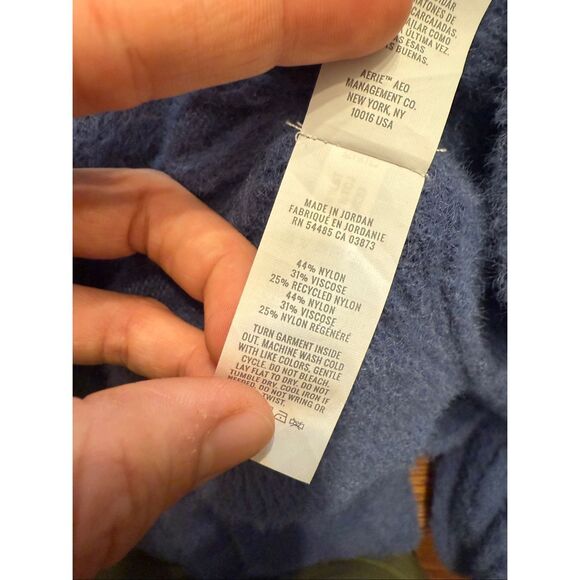 Aerie Blue Being Aeriereal Buttercream Ribbed Oversized Pullover Sweater Small - Picture 6 of 6